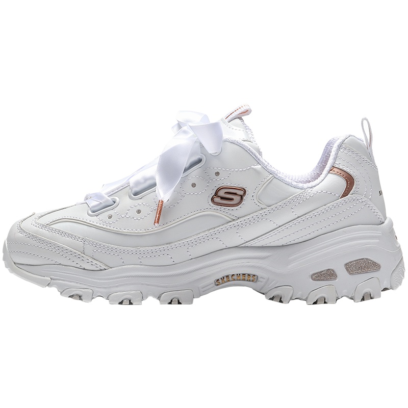 【自营】斯凯奇女鞋熊猫鞋2019新款时尚蝴蝶结松糕厚底老爹运动鞋11976/W GD