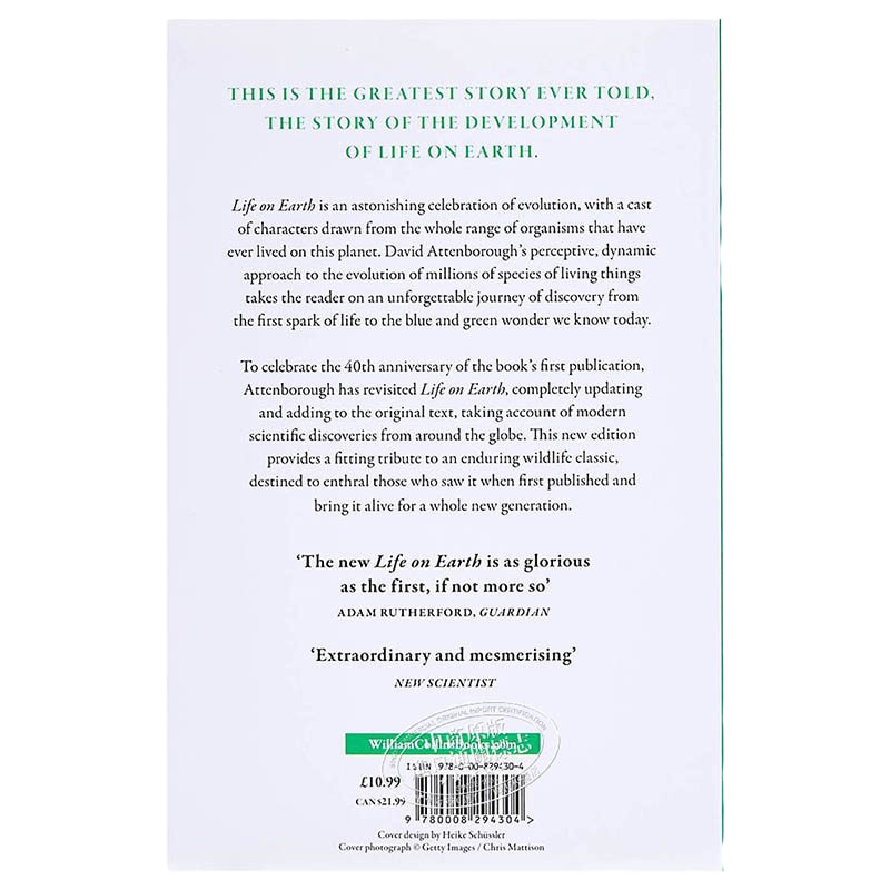 生命的进化 Life on Earth 英文原版(   同名纪录片40周年纪念修订版)David Attenboro