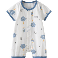 童泰(TONGTAI)2021年夏季款1-18月婴幼儿衣服男女宝宝轻薄纯棉短袖闭裆连体衣哈衣儿童家居服连体衣