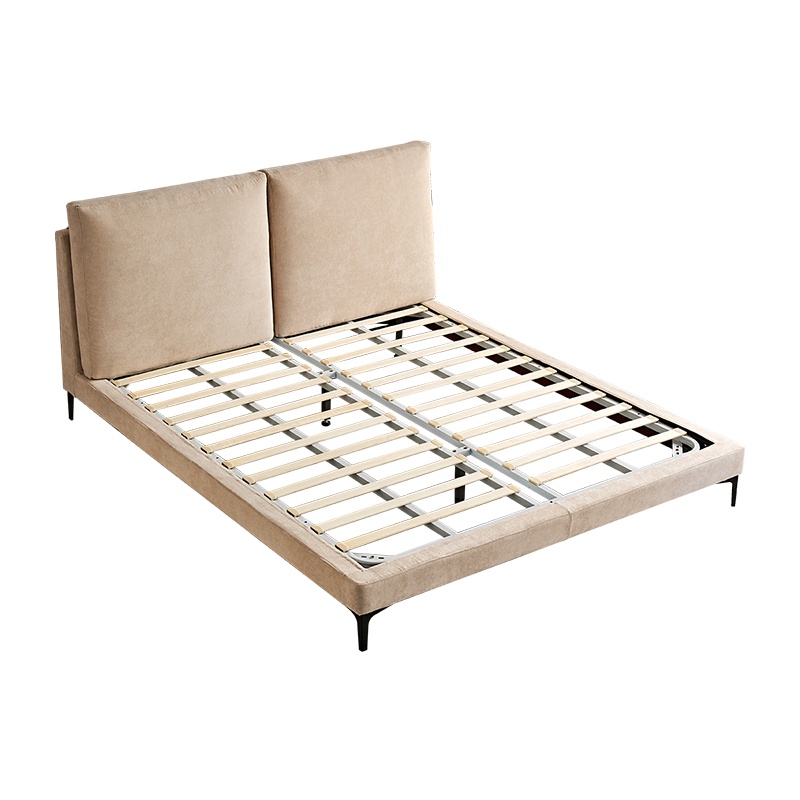 掌上明珠布床北欧轻奢简约ins网红大床卧室后现代双人床1.8米DA0178