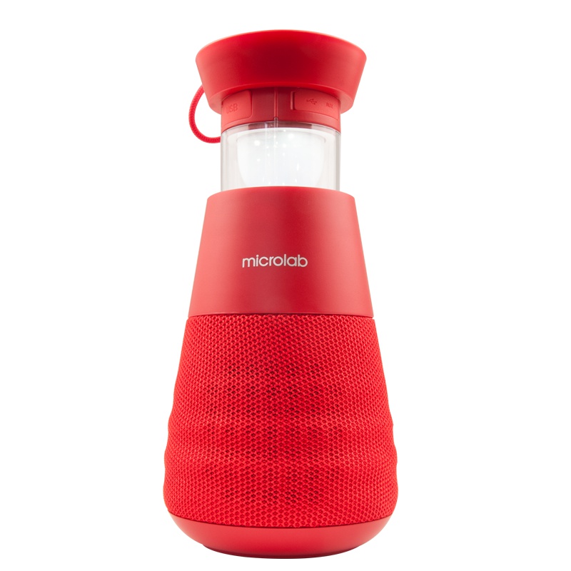 麦博(microlab)灯塔 便携蓝牙音箱 音响 低音炮 移动充电 TWS无线音响 塑料户外运动小音响 红色 电脑音箱