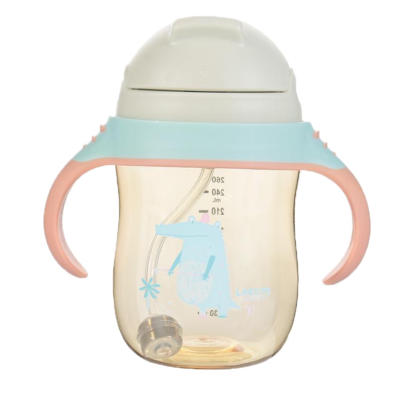 LACUTE宽口PPSU吸管杯260ml-鳄鱼款 饮水杯 学饮杯