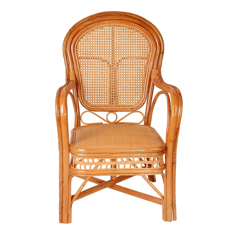 鑫环境 户外休闲藤椅真藤椅真藤椅休闲坐椅办公椅靠背椅茶楼椅户外阳台藤编藤椅三件套单件