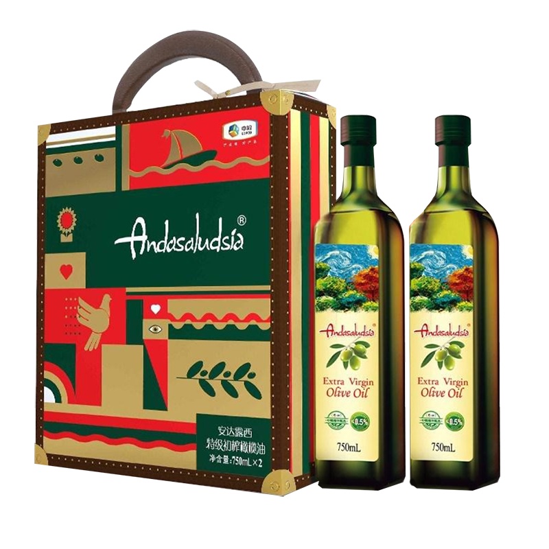 [HC]福临门中粮安达露西特级初榨橄榄油750mL*2 (整箱发货 6盒起拍)