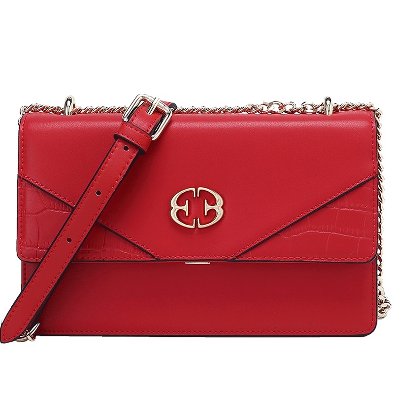 梦特娇真皮女包 简约链条小方包 牛皮 复古潮流单肩斜挎包女 新款正品