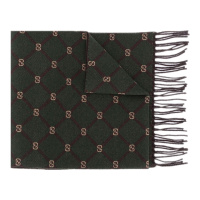 GUCCI 古驰 男士时尚高雅绿深棕色羊毛围巾 624506-4GA97-3164