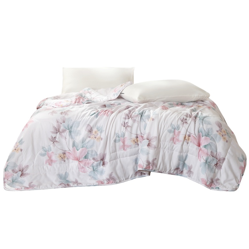 富安娜FUANNA圣之花空调被七孔抗菌防螨印花被芯可水洗机洗被子单人学生宿舍双人夏凉被芯