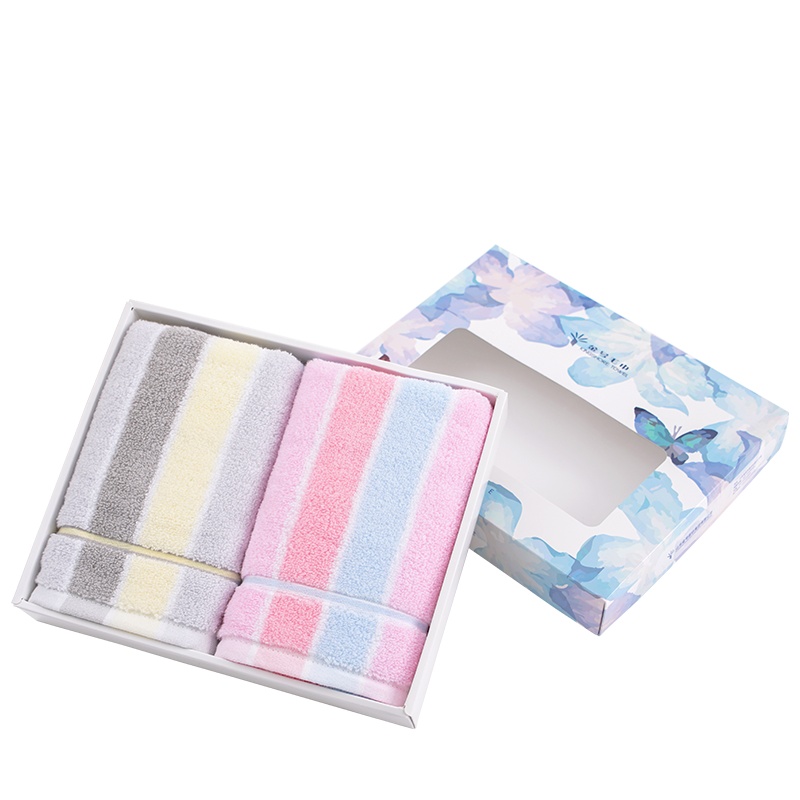 金号A类纯棉加厚洗脸巾毛巾2条装礼盒 GA1087W高档礼盒 柔软舒适 居家生活 节日送礼