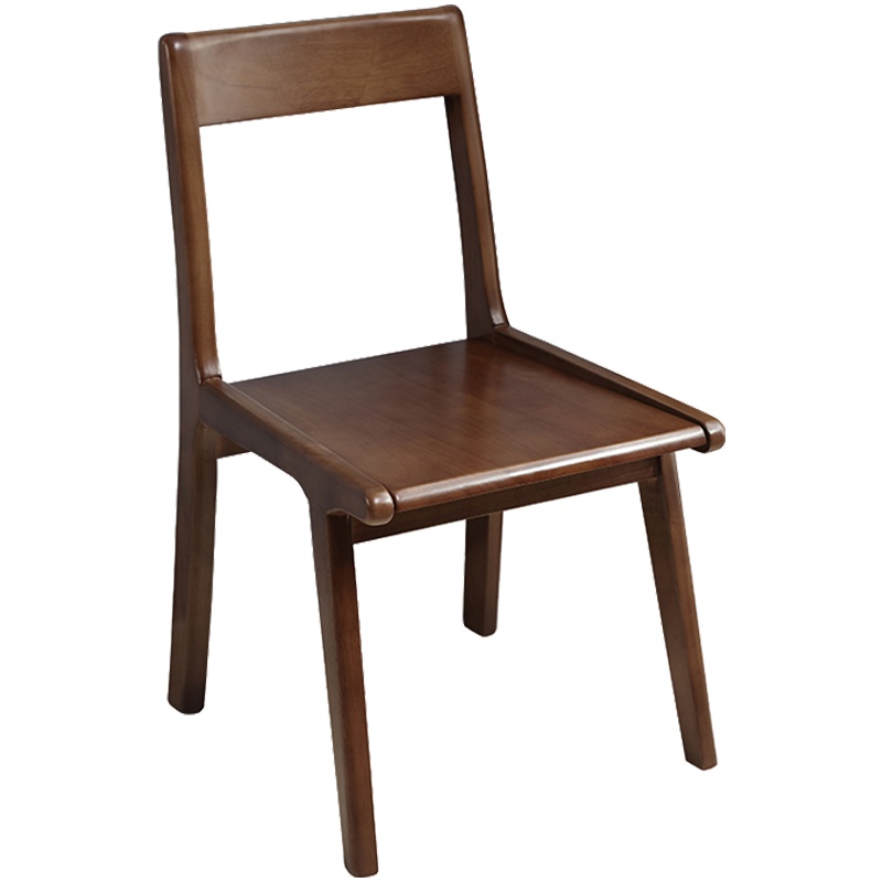 创世人 办公家具实木餐椅子北欧风格餐桌凳子现代简约靠背椅座椅430*500*770mm胡桃色