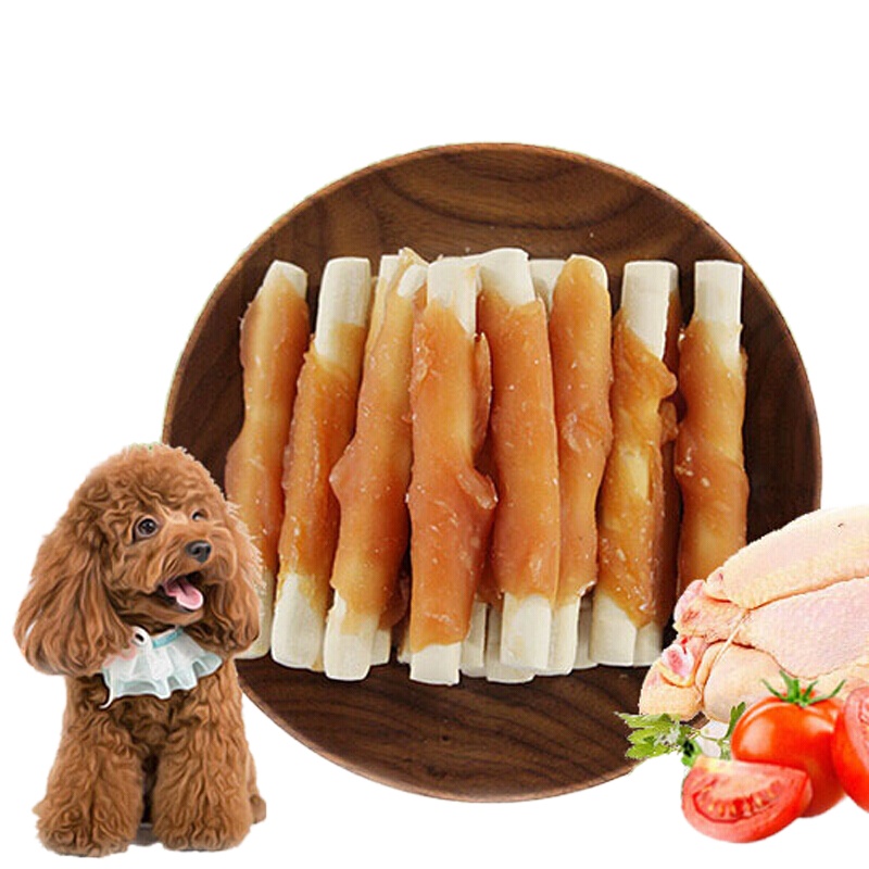 狗狗零食鸡肉奶棒缠肉磨牙棒去口臭泰迪博美零食400g 原味