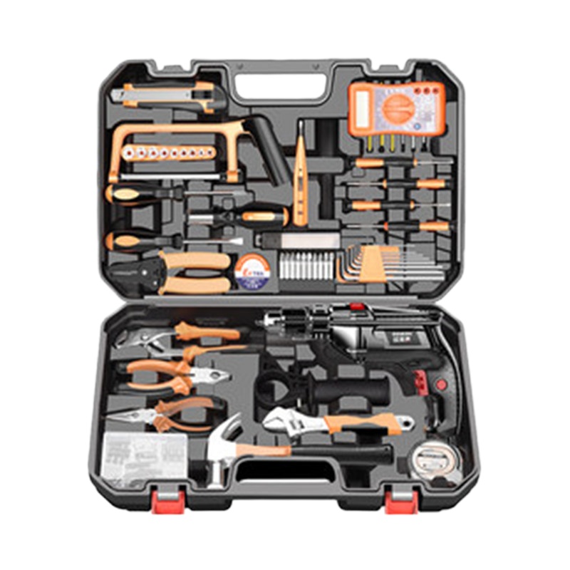 欧莱德 铝壳猛士霸道装 家用工具箱 百样套装 家用电钻冲击钻多功能小型电锤电转220v电动工具