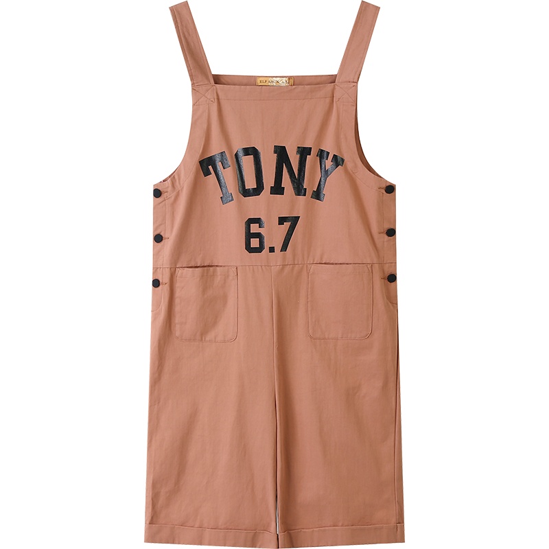 妖精的口袋绯闻女孩夏季宽松背带印花休闲裤