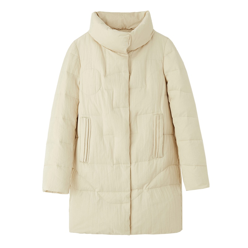 冰洁羽绒服女中长款时尚宽松个性鸭绒外套J80143012