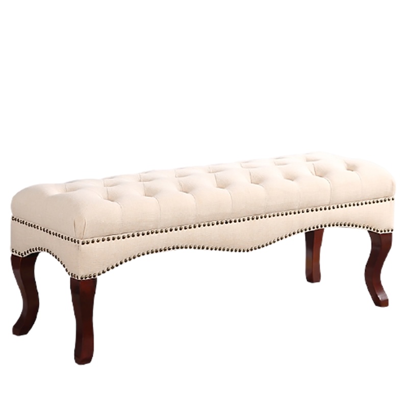 定制定制_欧式布艺床尾凳卧室_美式客厅脚踏换鞋凳试穿鞋古达凳长条凳床尾沙发