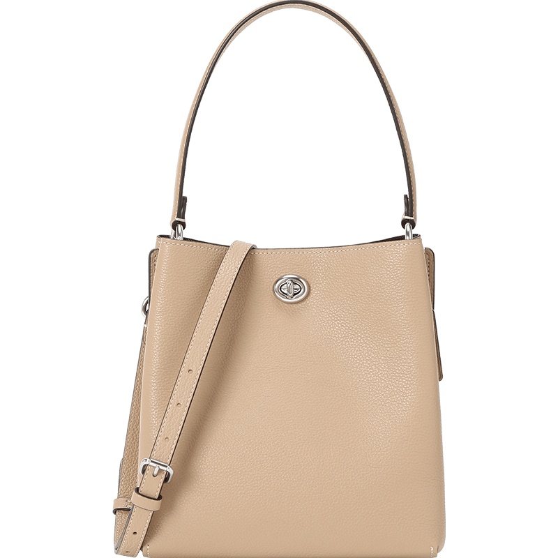 COACH 蔻驰 女包 CHARLIE 水桶包单肩包21 椭圆扣粒面皮89102金扣