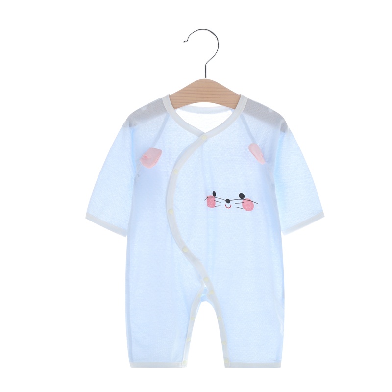 班杰威尔夏季薄款婴儿衣服宝宝哈衣新生儿夏装纯棉无骨内衣空调服儿童防蚊睡衣