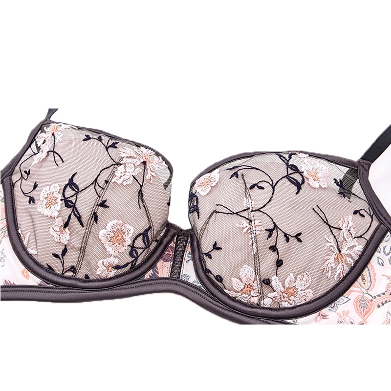 欧迪芬商场同款 女士内衣刺绣薄款透气胸罩侧收上托文胸OB0309