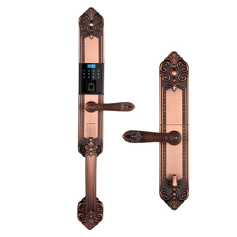 Mexin美心欧式指纹锁别墅型指纹锁大门豪华大拉手智能锁防盗A10