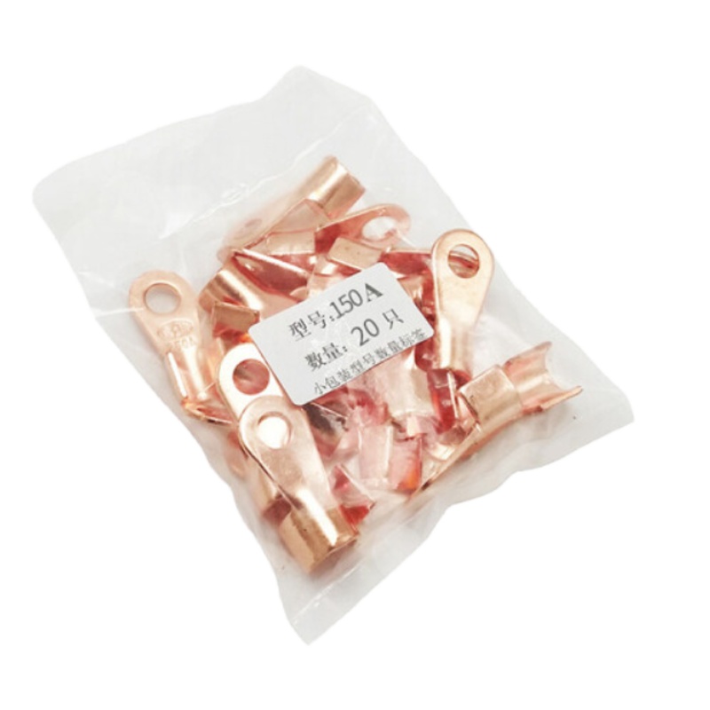 华朔 纯紫铜开口鼻150A铜鼻子铜线耳 线鼻子铜接头 10个/袋 一袋装 此单品不零售 企业定制