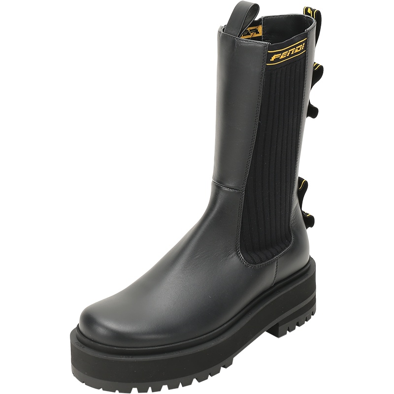 FENDI 女士 织物配皮厚底切尔西靴短靴 8T8068 AD84