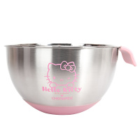 学厨HELLO KITTY烘焙20cm加厚不锈钢打蛋盆带刻度防滑打蛋盘搅拌盆打发盆和面汤调料洗菜淘米水果盆 KT7011