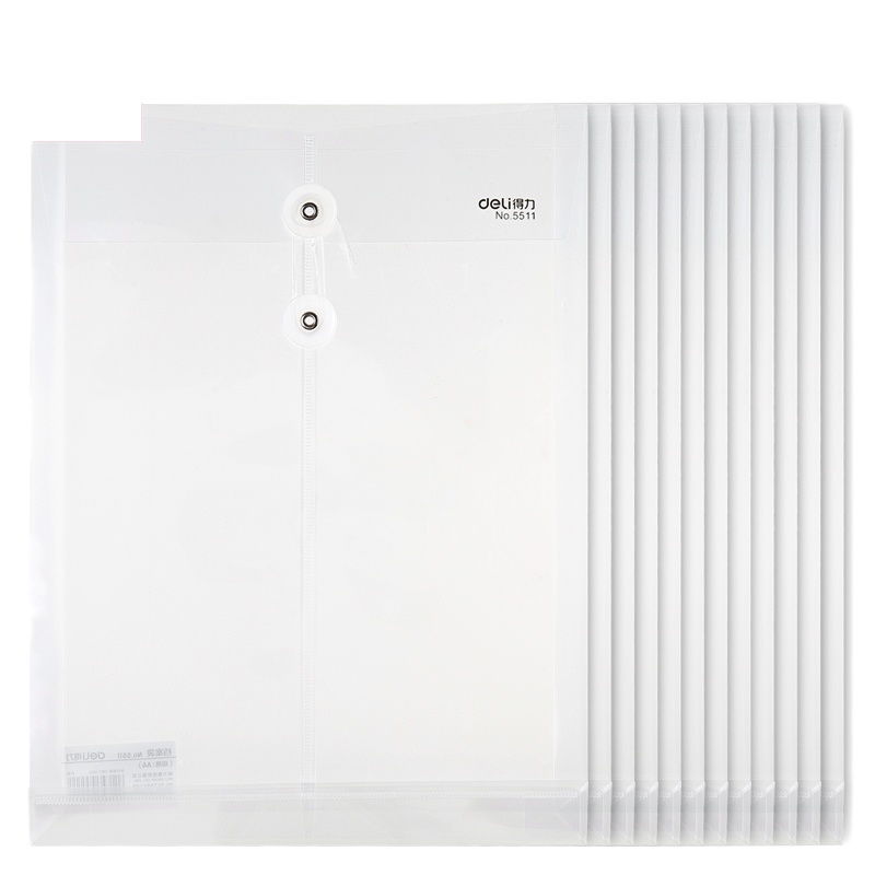 得力 5511 A4防水绑带式文件袋 12只