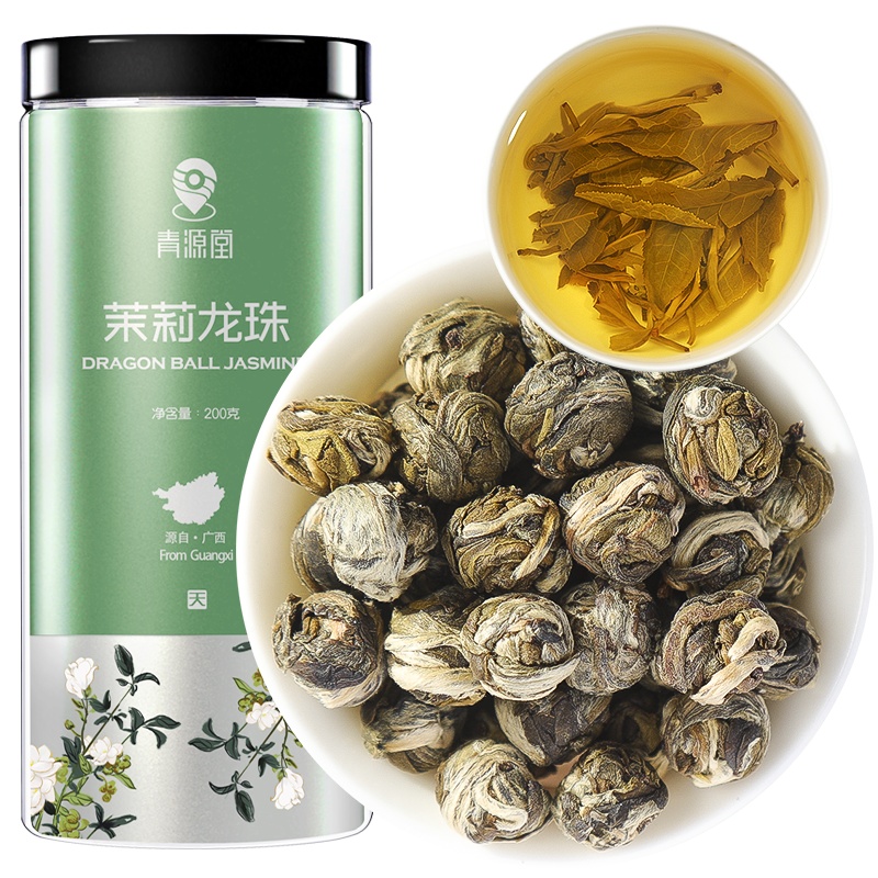 青源堂牌茉莉花茶干茉莉花茶浓香型茉莉龙珠香珠绣球泡水花草养生茶