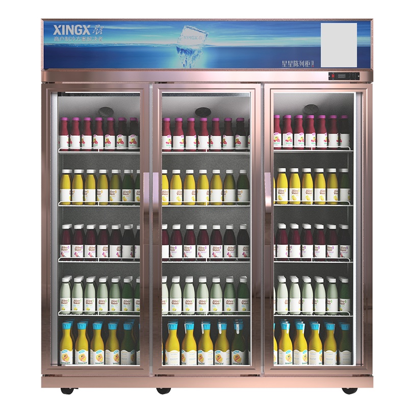 星星(XINGX)LSC-1218Y 1200升商用展示柜 立式对开门冷藏柜 商用大容量冰柜 冰箱 保鲜柜 三门饮料柜