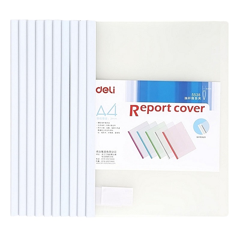 [精选]得力 5538 A4抽杆夹 10只/包 颜色随机(1包价格)[XC]