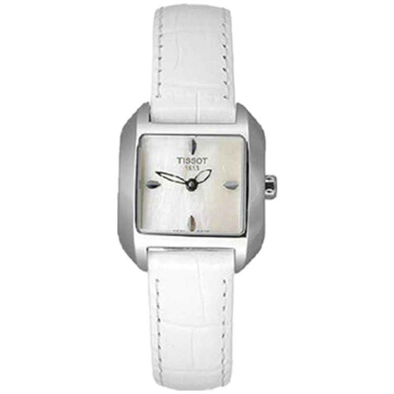 天梭(TISSOT)手表 海浪系列 石英女 表时尚潮流休闲镶钻 方表系列防水女士手表T02.1.285.74