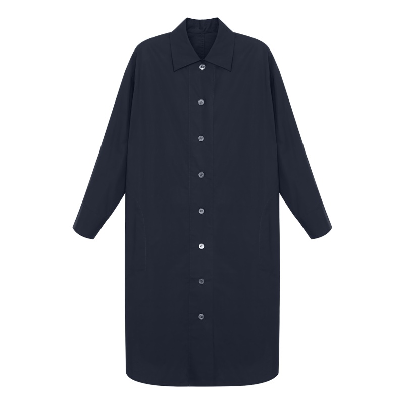 ERDOS/鄂尔多斯春夏新品系带收腰翻领简约纯色百搭女士连衣裙