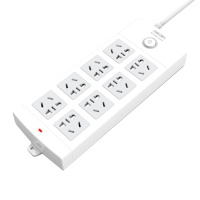 得力 18211 新国标安全插座 插排/插线板/接线板/排插/拖线板 总控开关 儿童保护门 8组合孔3米