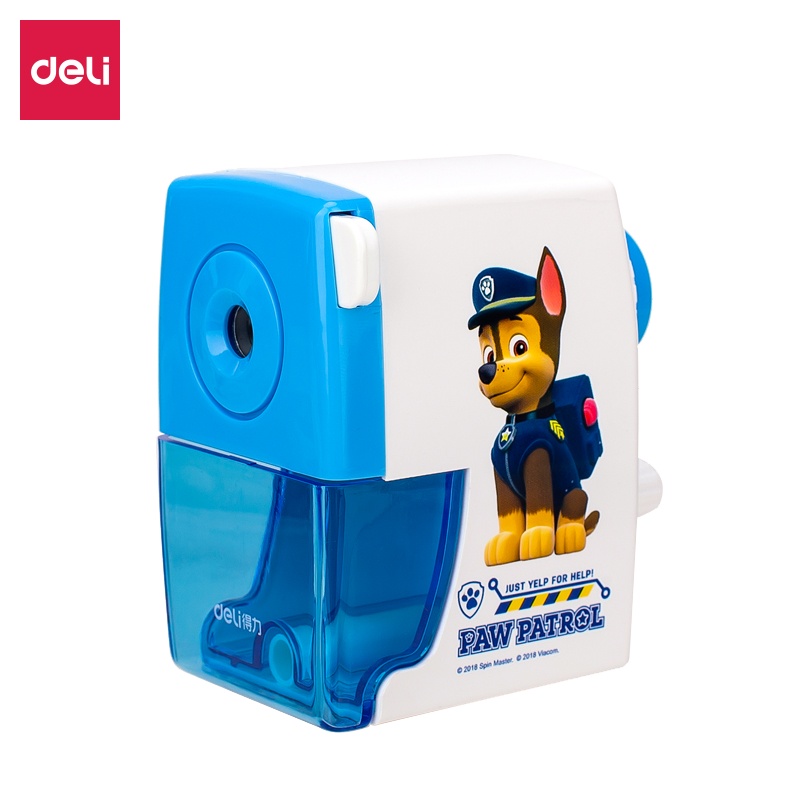 得力削笔机汪汪队立大功卷笔刀儿童用学生手摇安全多功能铅笔刀转笔刀三角铅笔转笔机削笔器素描刨刀便携0830LAN