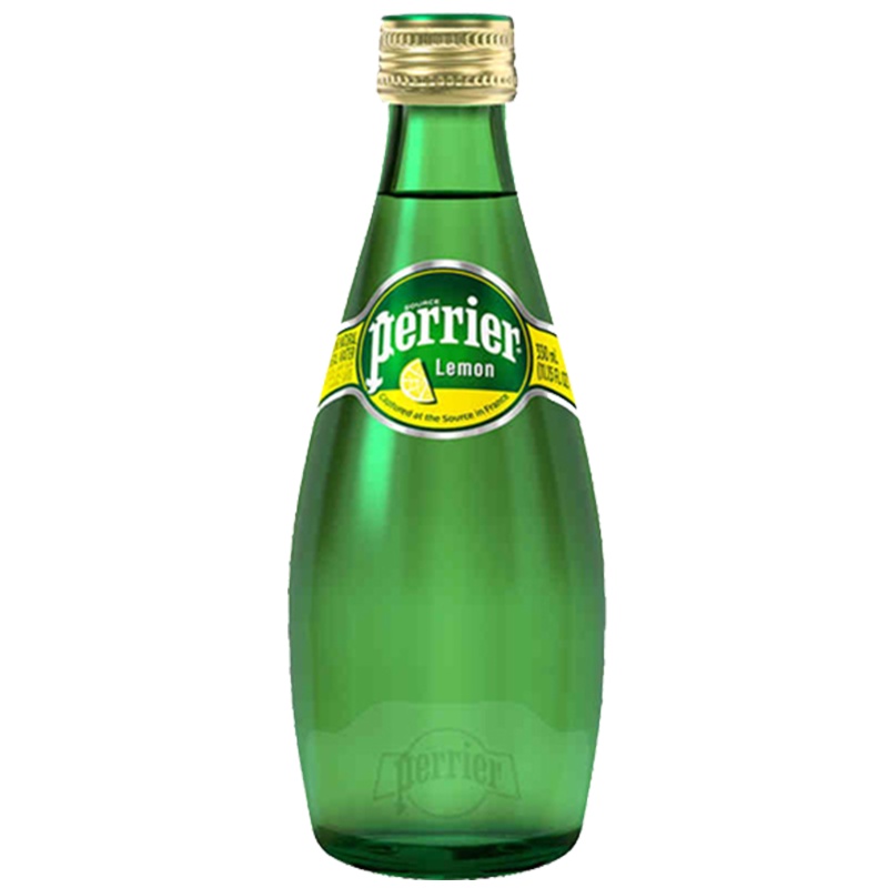 巴黎水,Perrier 含气柠檬味饮料330ml 单瓶 纯净水