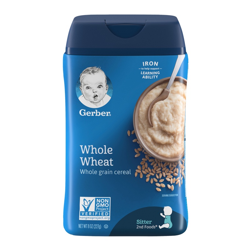 嘉宝Gerber婴幼儿辅食全麦谷物米粉二段6个月以上227g罐