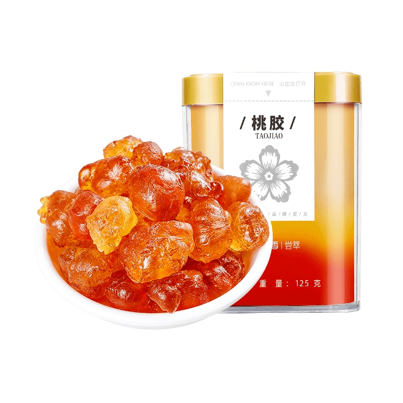 拍1发2杞里香桃胶125g桃花泪正品非天然非野生非特级可搭皂角米雪燕雪莲子