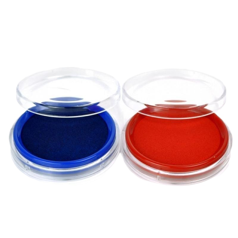 得力办公9863圆形印台 印泥 章印泥印台/印泥/印油( 蓝色)