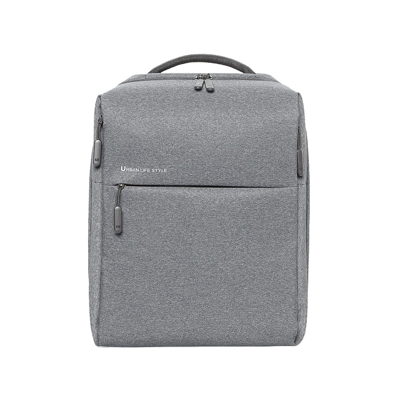 小米(MI)极简都市双肩包 休闲商务笔记本电脑包男女通用书包双肩背包 浅灰色