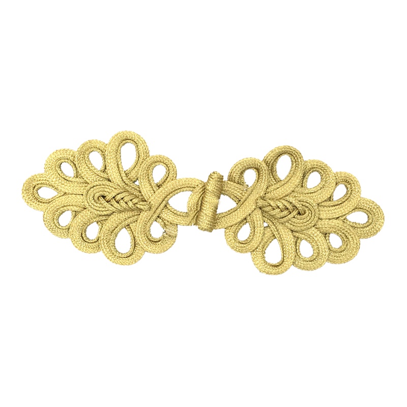 苏斯金丝九孔琵琶大盘扣 高档金银丝手工大衣九叶盘扣复古旗袍扣腰带扣