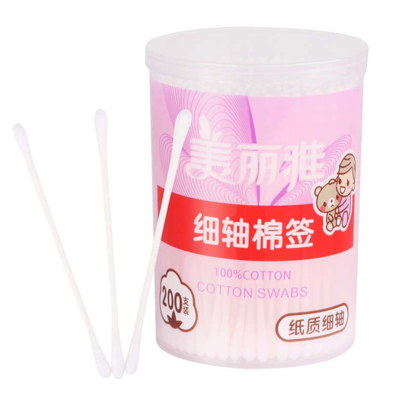 美丽雅 一次性细轴棉签200支装棉棒
