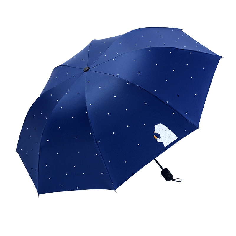 灵孜格 晴雨两用 小清新伞折叠太阳伞创意防紫外线防晒遮阳黑胶小黑伞