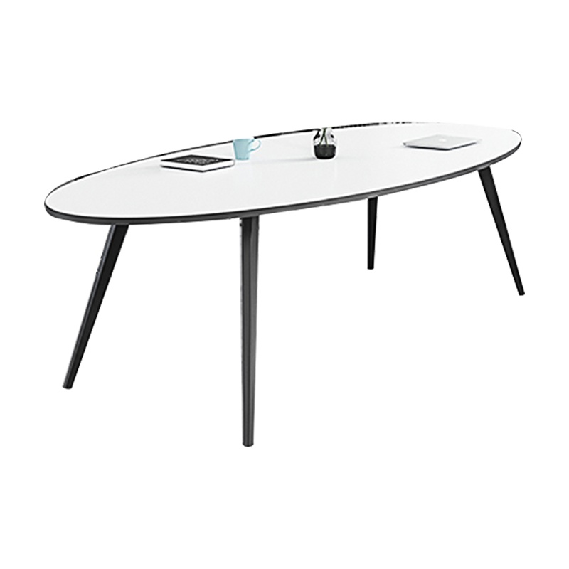 创世人 椭圆形会议桌简约会议台6人8人洽谈桌简约办公桌小会议桌尺寸可定制
