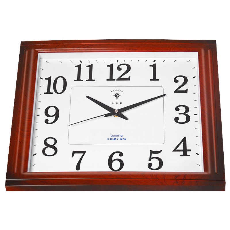 企购优品挂钟静音客厅钟表简约创意时钟时尚石英钟17英寸挂表 2833 木纹色
