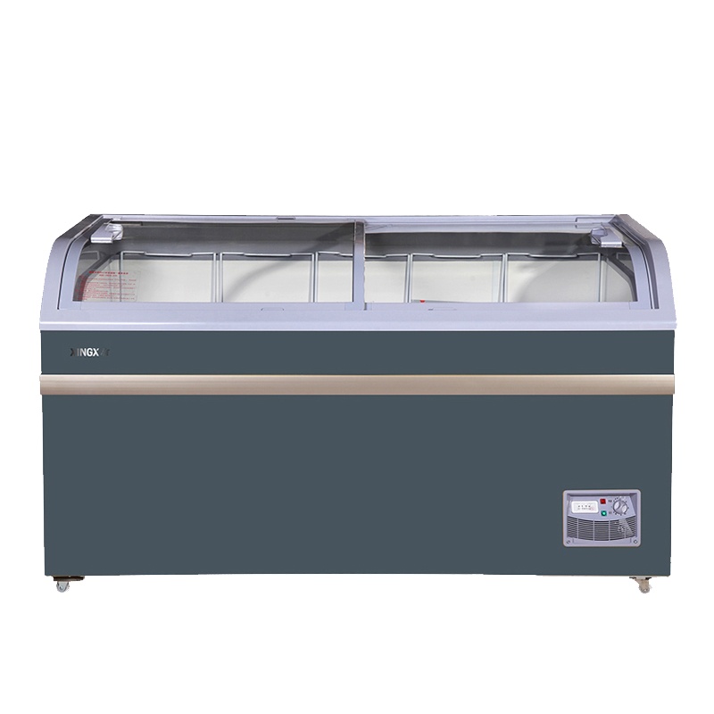 星星（XINGX） SD/SC-500BY 商用冰柜大容量圆弧柜冷藏冷冻玻璃门展示柜超市组合冷柜雪柜 石墨灰