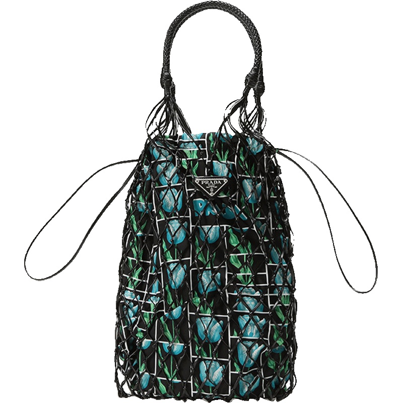 PRADA 普拉达 女士织物配皮手提包 1BC072 2CC2 V OOO