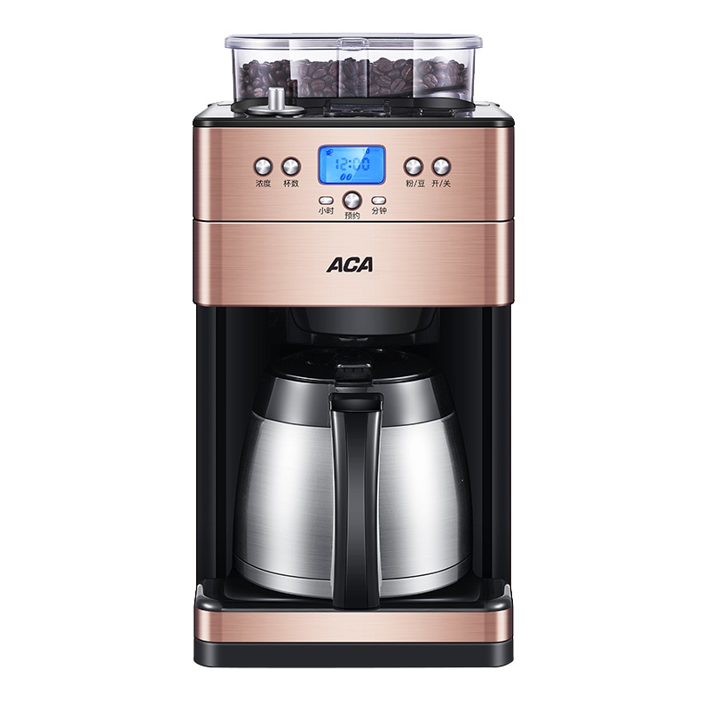 北美电器(ACA) 多功能咖啡茶饮机AC-GS125 家用咖啡机滴漏式全自动磨豆美式 办公室小型咖啡壶咖啡机