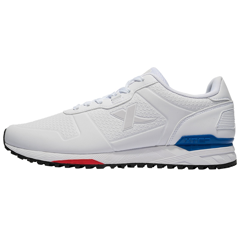 特步男子跑鞋运动鞋复古休闲鞋轻便撞色旅游运动鞋防滑缓震防水鞋