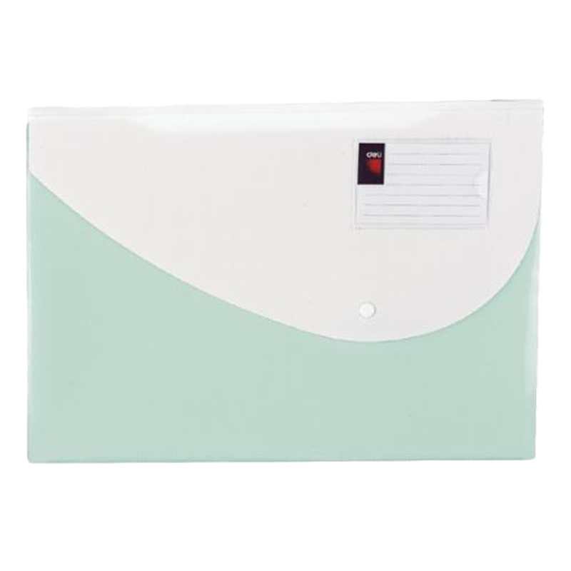 得力(deli)5506 10只A4双面文件袋 彩色按扣资料袋