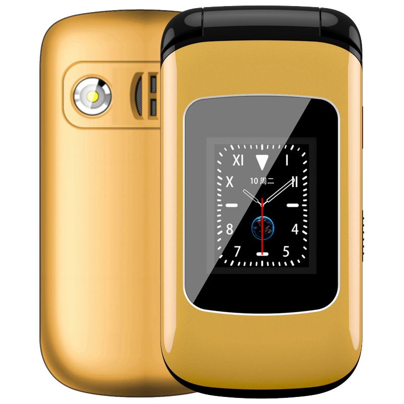 纽曼(Newman)A9 尊贵金超长待机 双屏翻盖老人手机 电信大屏大字大按键 双卡双待老年机 老年备用功能机