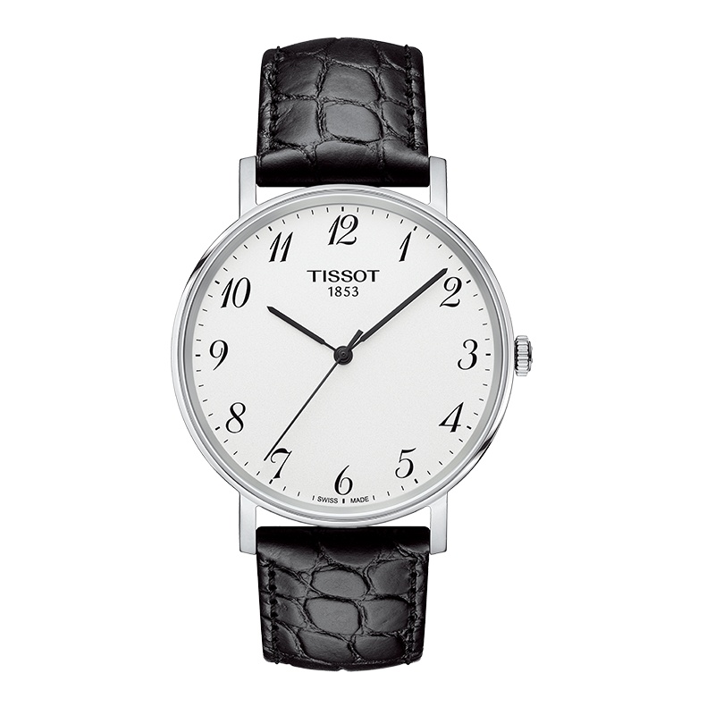 天梭(TISSOT)瑞士手表 简约轻薄时尚通勤百搭 魅时系列皮带男士石英表T109.410.16.032.00 礼物